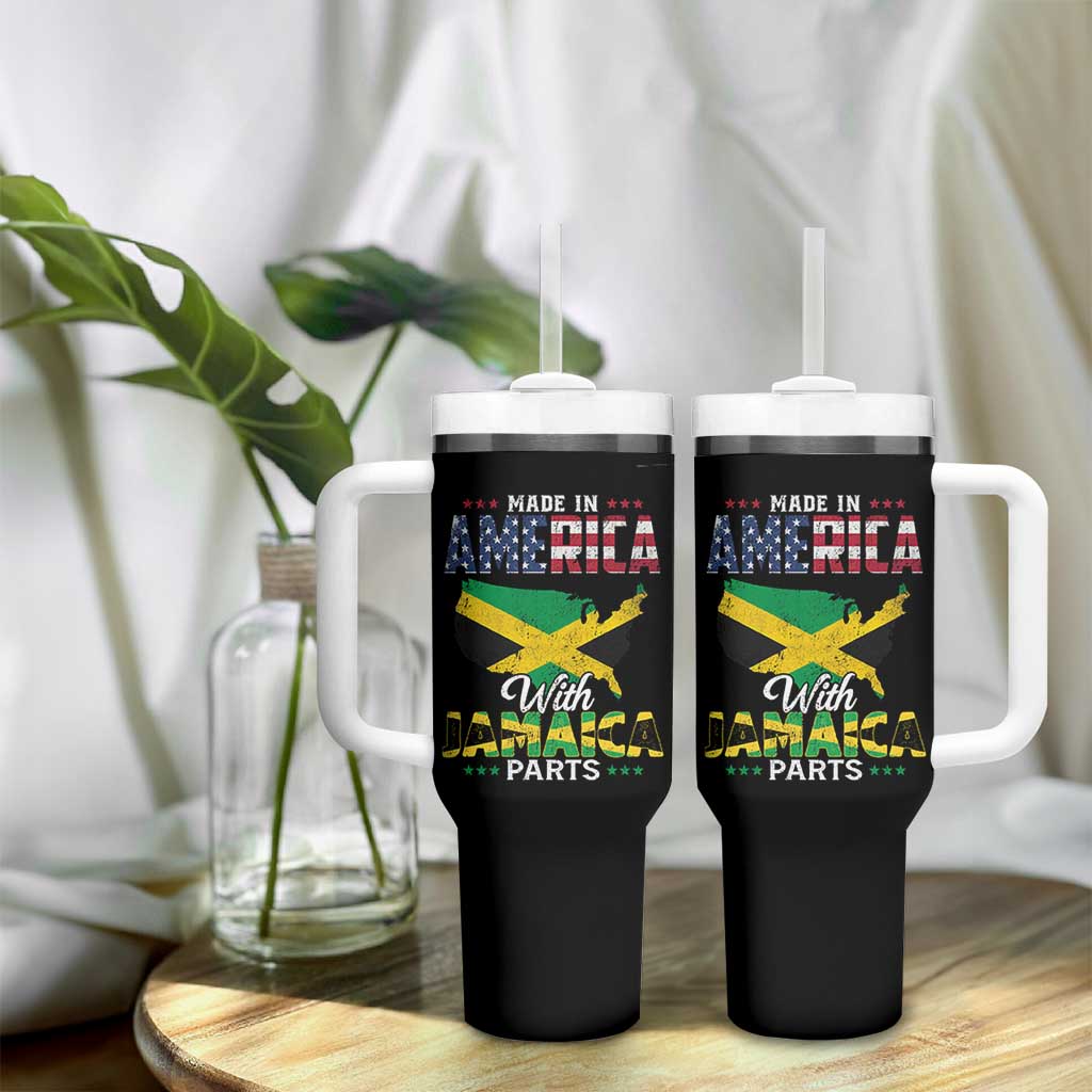 Made In America With Jamaica Parts Tumbler With Handle Jamaican American - Wonder Print Shop