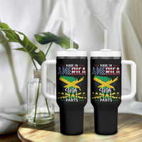 Made In America With Jamaica Parts Tumbler With Handle Jamaican American - Wonder Print Shop