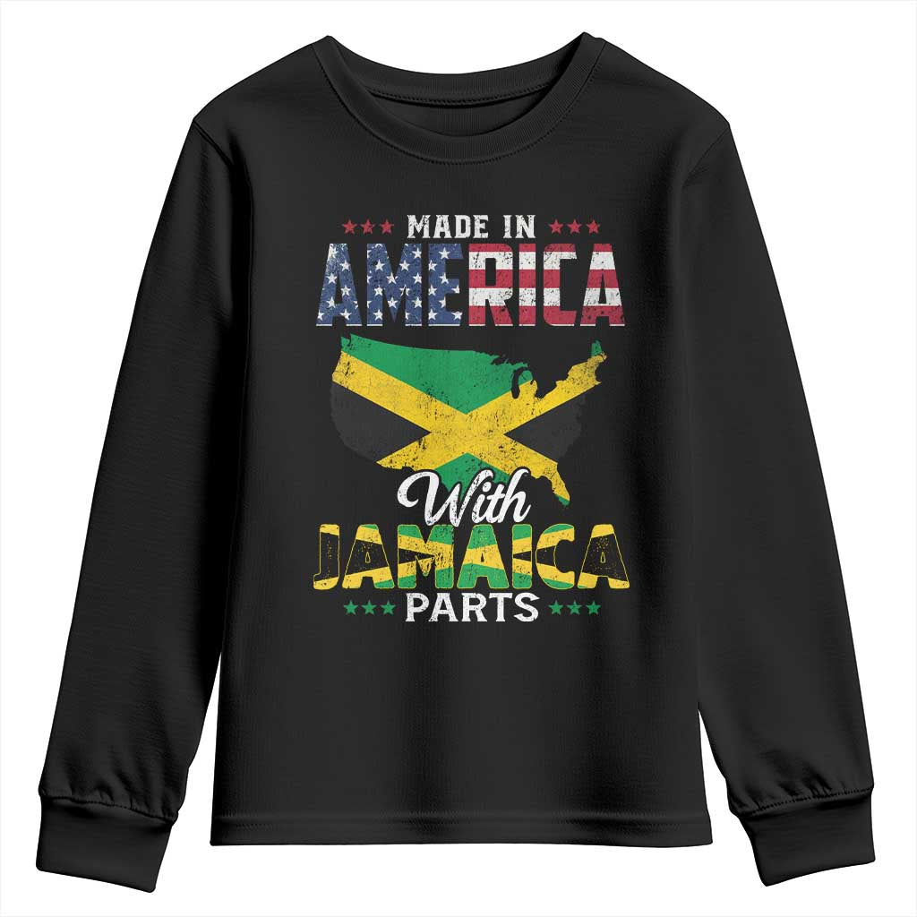 Made In America With Jamaica Parts Youth Sweatshirt Jamaican American - Wonder Print Shop