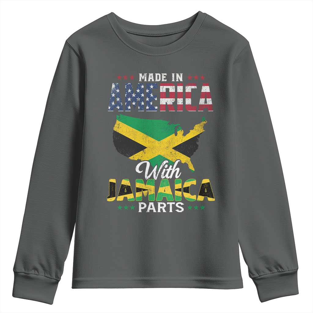 Made In America With Jamaica Parts Youth Sweatshirt Jamaican American - Wonder Print Shop