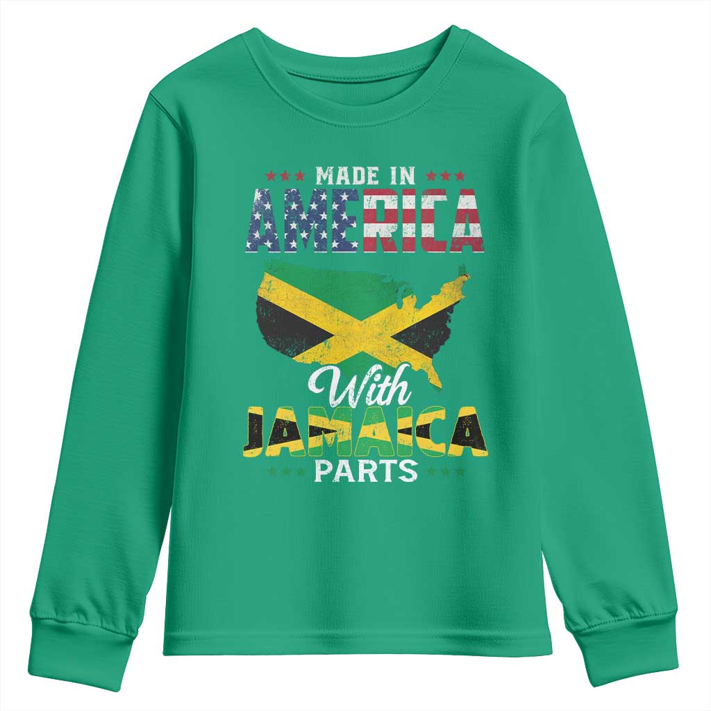 Made In America With Jamaica Parts Youth Sweatshirt Jamaican American - Wonder Print Shop