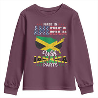 Made In America With Jamaica Parts Youth Sweatshirt Jamaican American - Wonder Print Shop