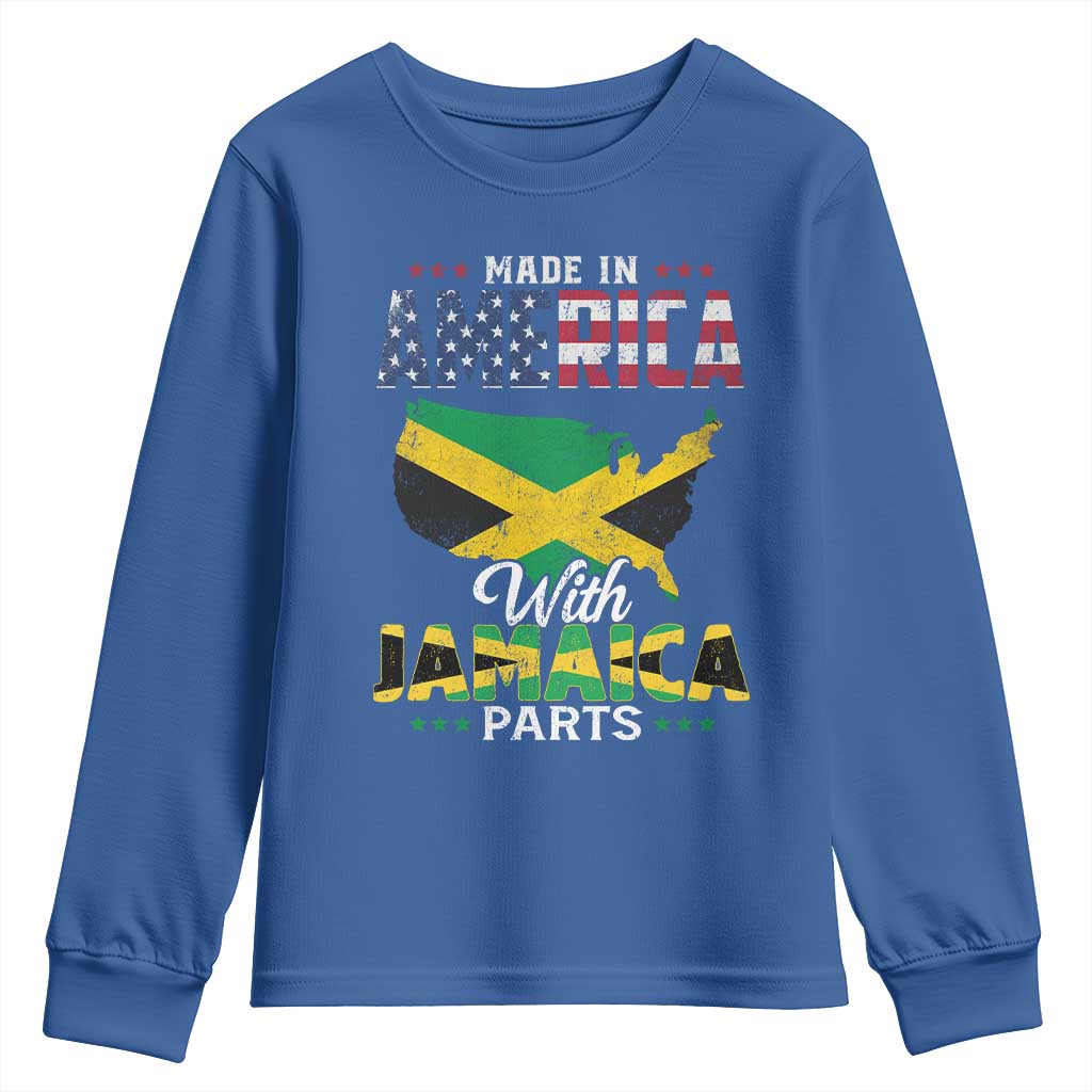 Made In America With Jamaica Parts Youth Sweatshirt Jamaican American - Wonder Print Shop