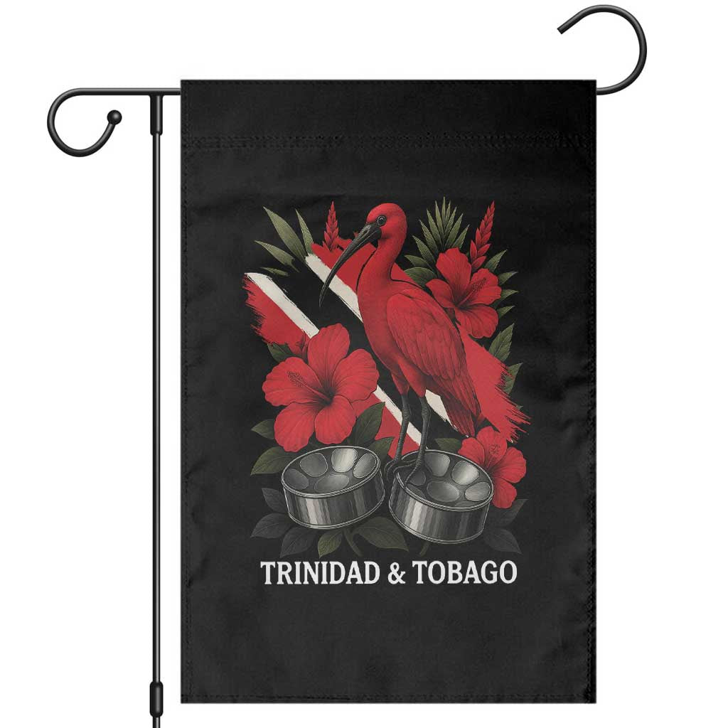 Trinidadian and Tobagonian Pride Garden Flag Trinidadian Roots Scarlet Ibis Steelpans - Wonder Print Shop