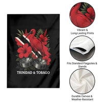 Trinidadian and Tobagonian Pride Garden Flag Trinidadian Roots Scarlet Ibis Steelpans - Wonder Print Shop