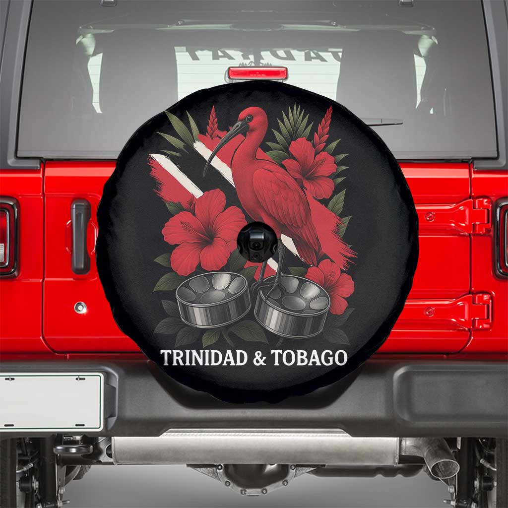 Trinidadian and Tobagonian Pride Spare Tire Cover Trinidadian Roots Scarlet Ibis Steelpans - Wonder Print Shop