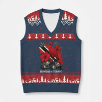 Trinidadian and Tobagonian Pride V-Neck Knit Sweater Vest Trinidadian Roots Scarlet Ibis Steelpans - Wonder Print Shop