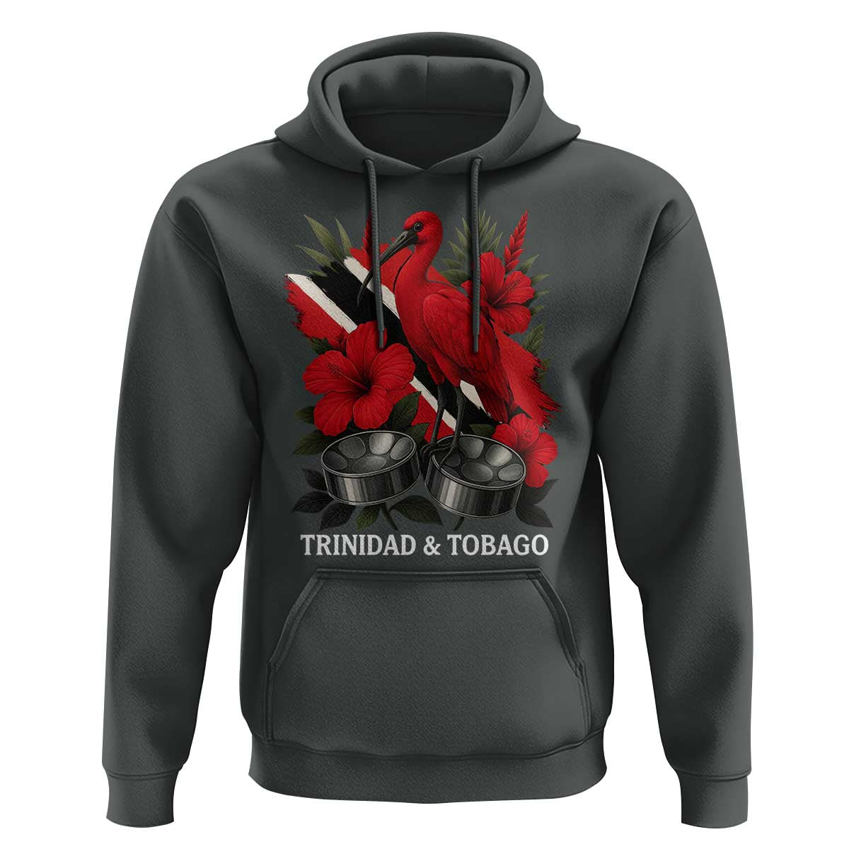 Trinidadian and Tobagonian Pride Hoodie Trinidadian Roots Scarlet Ibis Steelpans - Wonder Print Shop
