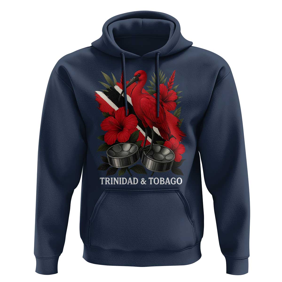 Trinidadian and Tobagonian Pride Hoodie Trinidadian Roots Scarlet Ibis Steelpans - Wonder Print Shop