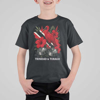Trinidadian and Tobagonian Pride T Shirt For Kid Trinidadian Roots Scarlet Ibis Steelpans - Wonder Print Shop