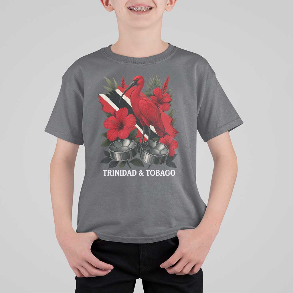 Trinidadian and Tobagonian Pride T Shirt For Kid Trinidadian Roots Scarlet Ibis Steelpans - Wonder Print Shop