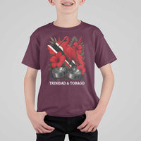 Trinidadian and Tobagonian Pride T Shirt For Kid Trinidadian Roots Scarlet Ibis Steelpans - Wonder Print Shop