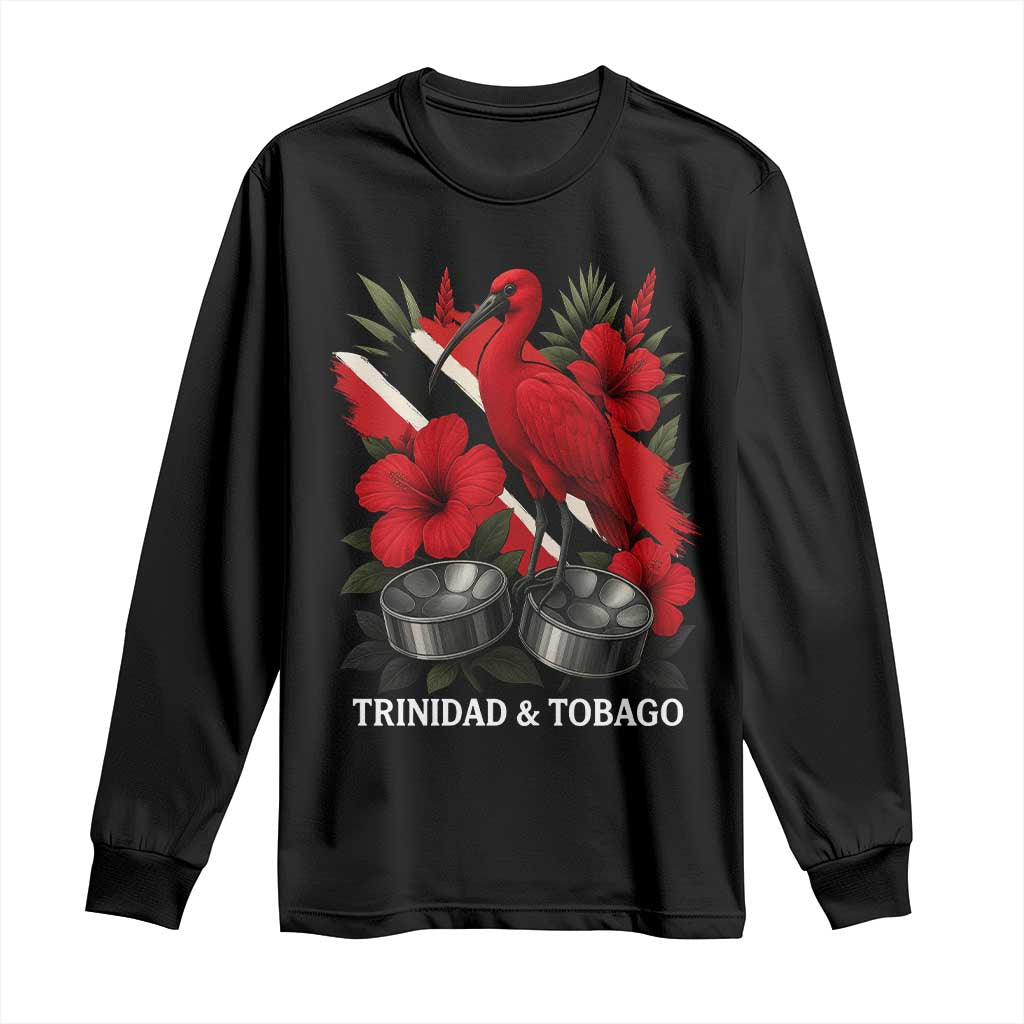 Trinidadian and Tobagonian Pride Long Sleeve Shirt Trinidadian Roots Scarlet Ibis Steelpans - Wonder Print Shop