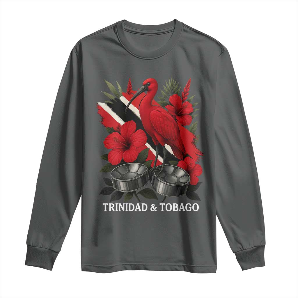 Trinidadian and Tobagonian Pride Long Sleeve Shirt Trinidadian Roots Scarlet Ibis Steelpans - Wonder Print Shop