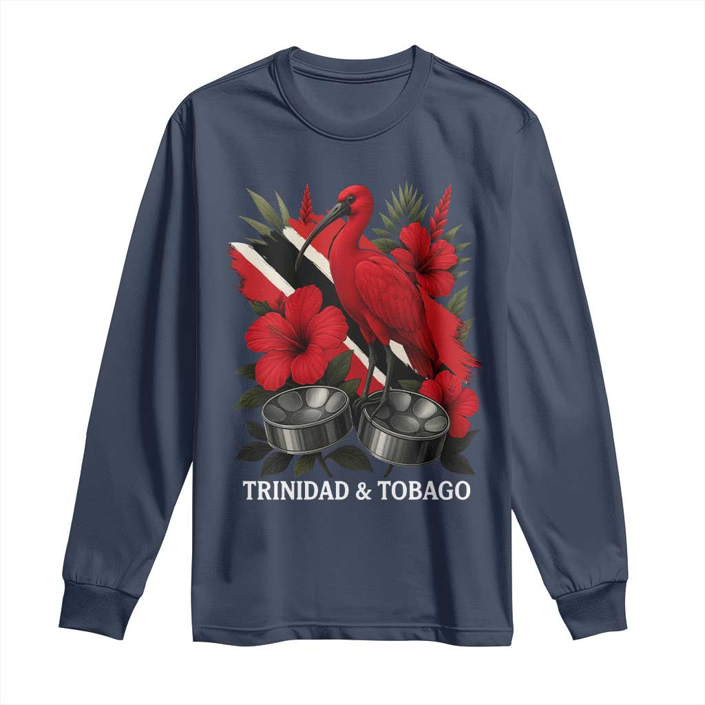 Trinidadian and Tobagonian Pride Long Sleeve Shirt Trinidadian Roots Scarlet Ibis Steelpans - Wonder Print Shop