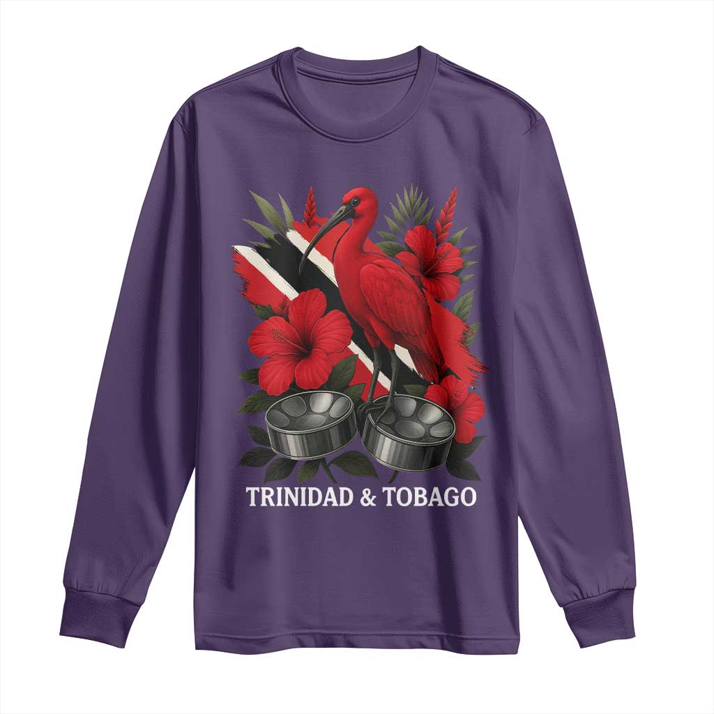 Trinidadian and Tobagonian Pride Long Sleeve Shirt Trinidadian Roots Scarlet Ibis Steelpans - Wonder Print Shop