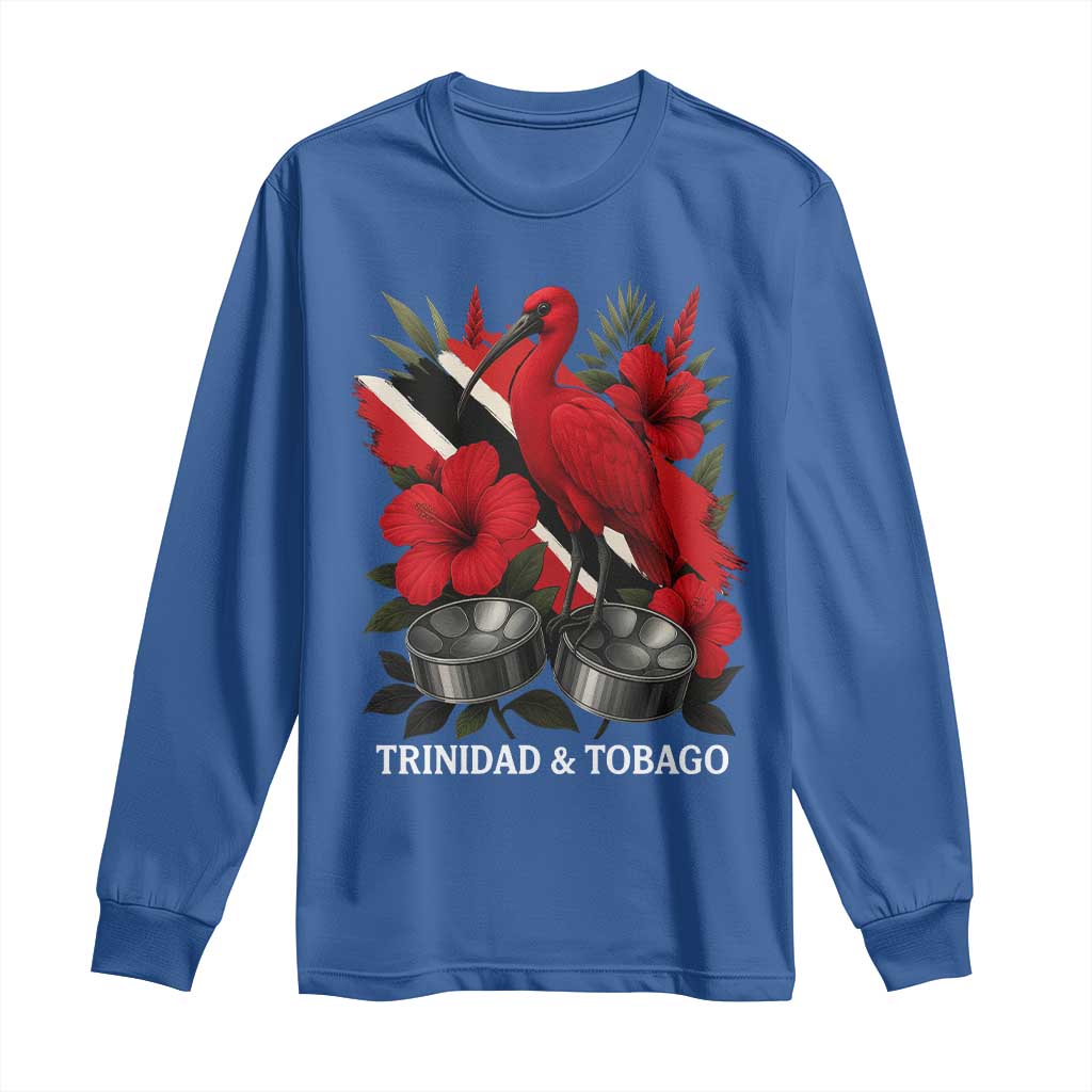 Trinidadian and Tobagonian Pride Long Sleeve Shirt Trinidadian Roots Scarlet Ibis Steelpans - Wonder Print Shop