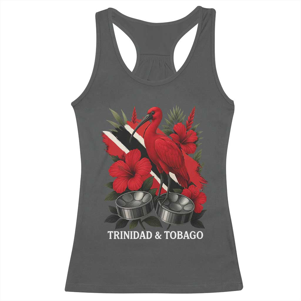 Trinidadian and Tobagonian Pride Racerback Tank Top Trinidadian Roots Scarlet Ibis Steelpans - Wonder Print Shop
