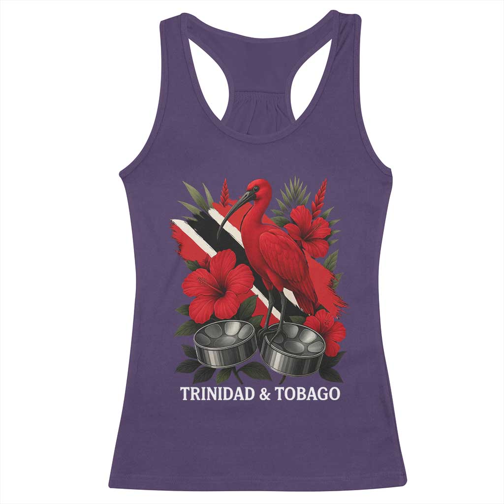 Trinidadian and Tobagonian Pride Racerback Tank Top Trinidadian Roots Scarlet Ibis Steelpans - Wonder Print Shop