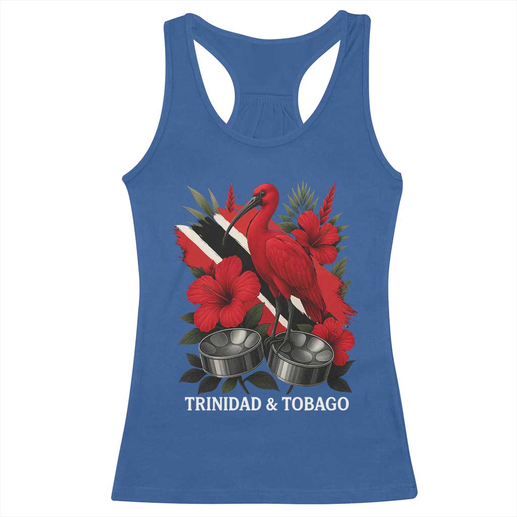 Trinidadian and Tobagonian Pride Racerback Tank Top Trinidadian Roots Scarlet Ibis Steelpans - Wonder Print Shop