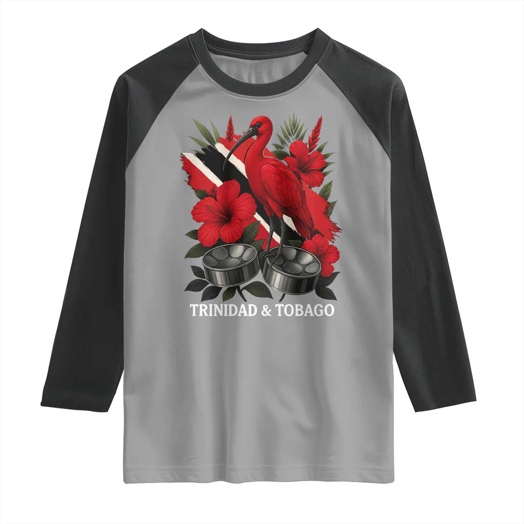 Trinidadian and Tobagonian Pride Raglan Shirt Trinidadian Roots Scarlet Ibis Steelpans - Wonder Print Shop