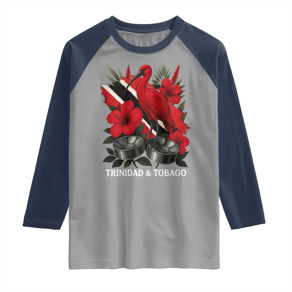Trinidadian and Tobagonian Pride Raglan Shirt Trinidadian Roots Scarlet Ibis Steelpans - Wonder Print Shop