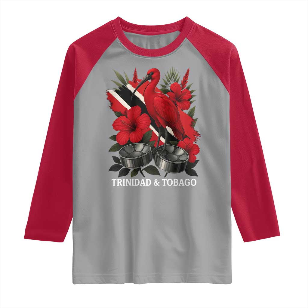 Trinidadian and Tobagonian Pride Raglan Shirt Trinidadian Roots Scarlet Ibis Steelpans - Wonder Print Shop