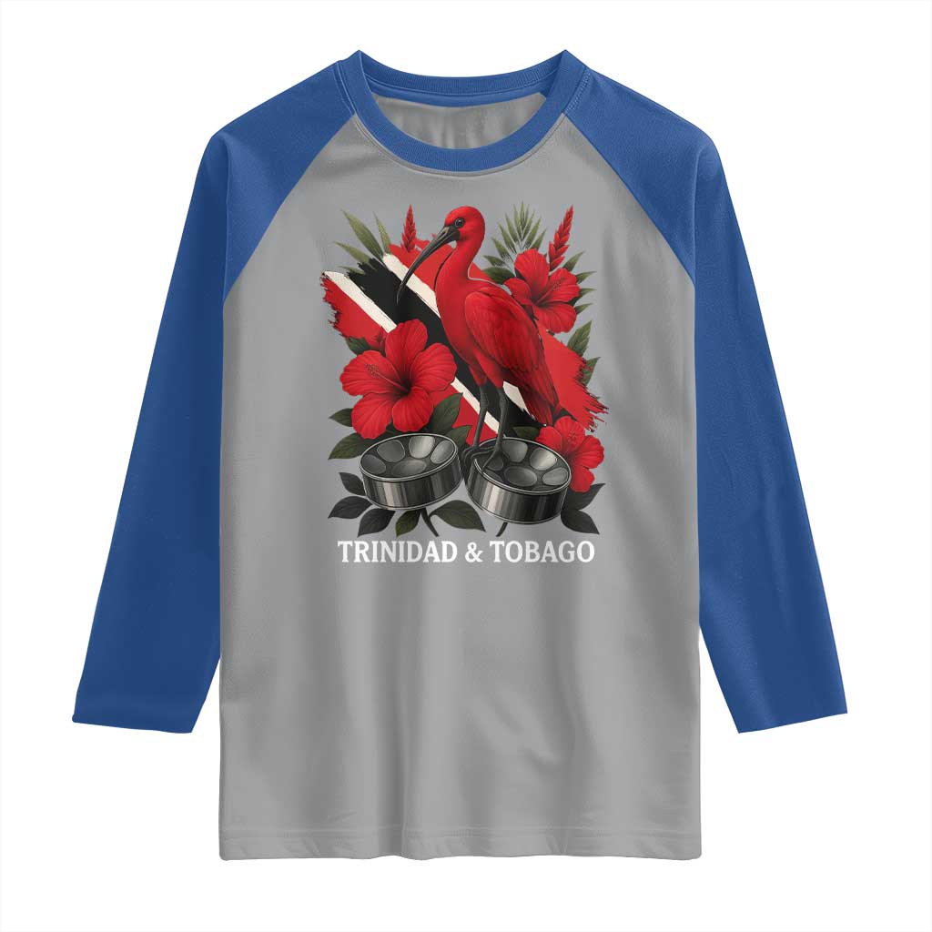 Trinidadian and Tobagonian Pride Raglan Shirt Trinidadian Roots Scarlet Ibis Steelpans - Wonder Print Shop
