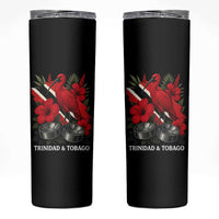 Trinidadian and Tobagonian Pride Skinny Tumbler Trinidadian Roots Scarlet Ibis Steelpans - Wonder Print Shop