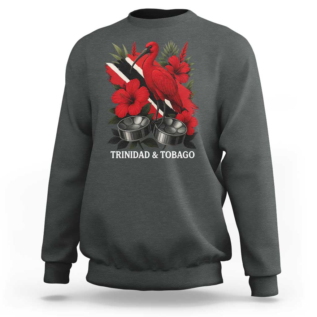 Trinidadian and Tobagonian Pride Sweatshirt Trinidadian Roots Scarlet Ibis Steelpans - Wonder Print Shop