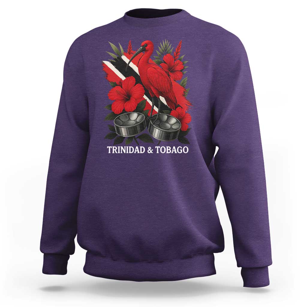 Trinidadian and Tobagonian Pride Sweatshirt Trinidadian Roots Scarlet Ibis Steelpans - Wonder Print Shop