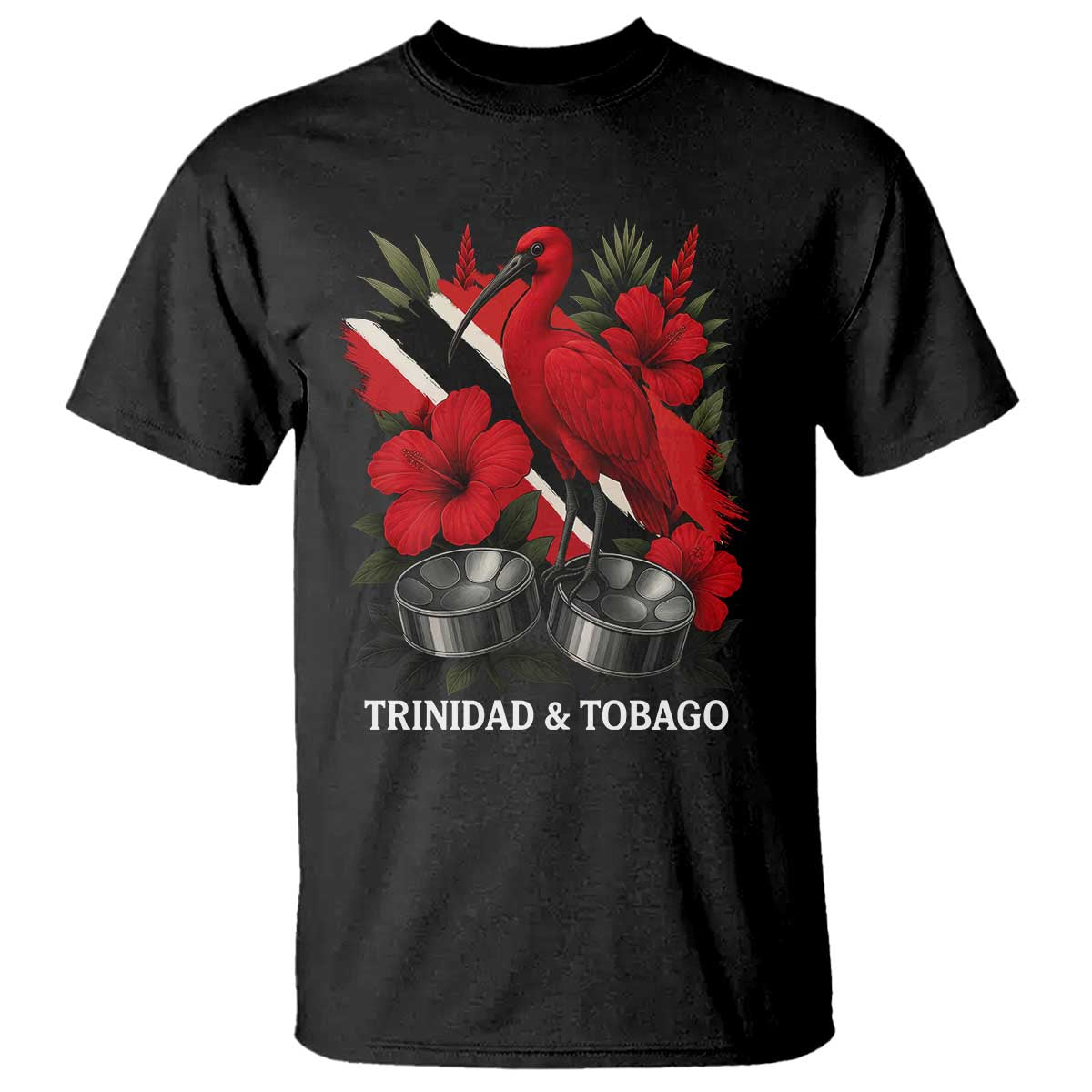 Trinidadian and Tobagonian Pride T Shirt Trinidadian Roots Scarlet Ibis Steelpans - Wonder Print Shop