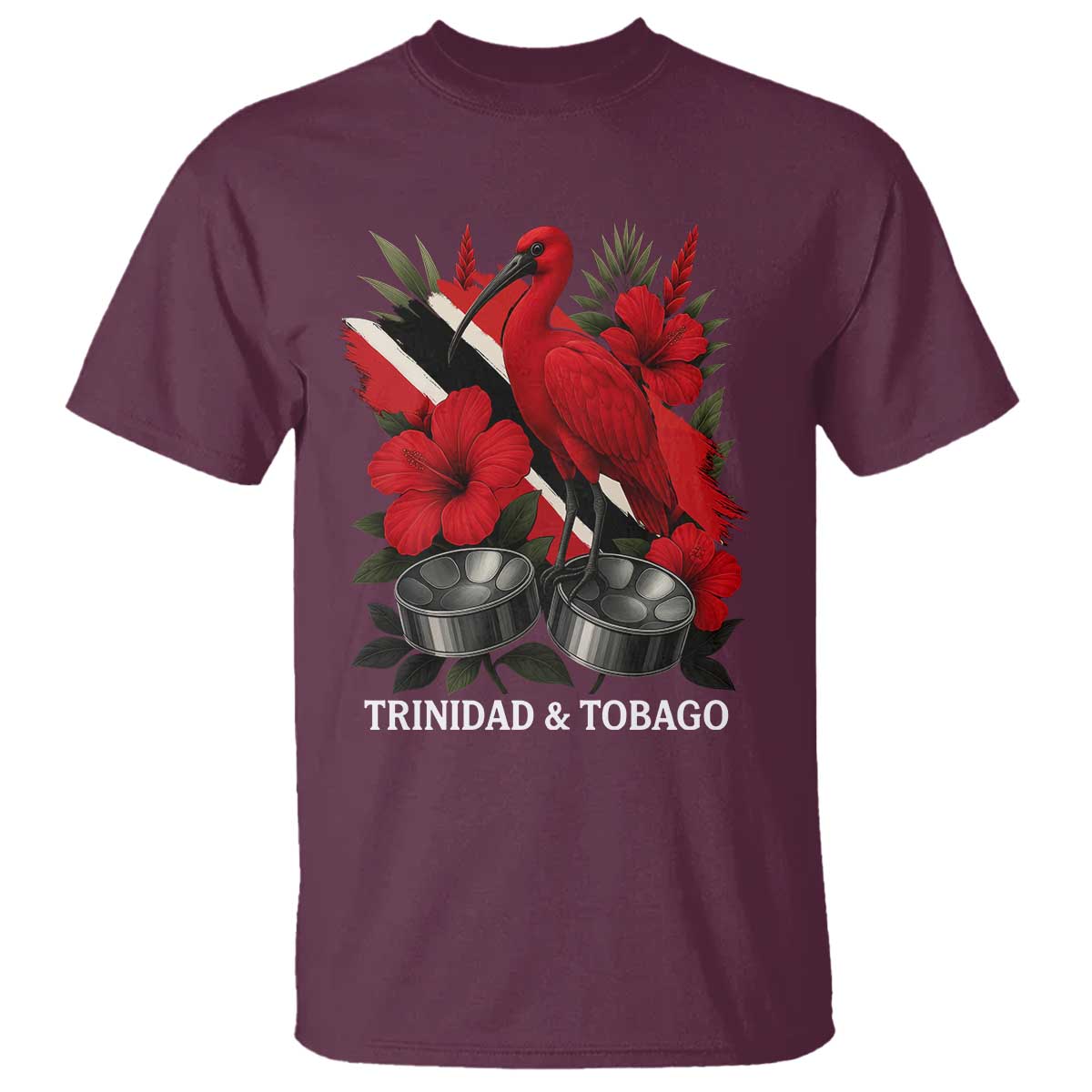 Trinidadian and Tobagonian Pride T Shirt Trinidadian Roots Scarlet Ibis Steelpans - Wonder Print Shop