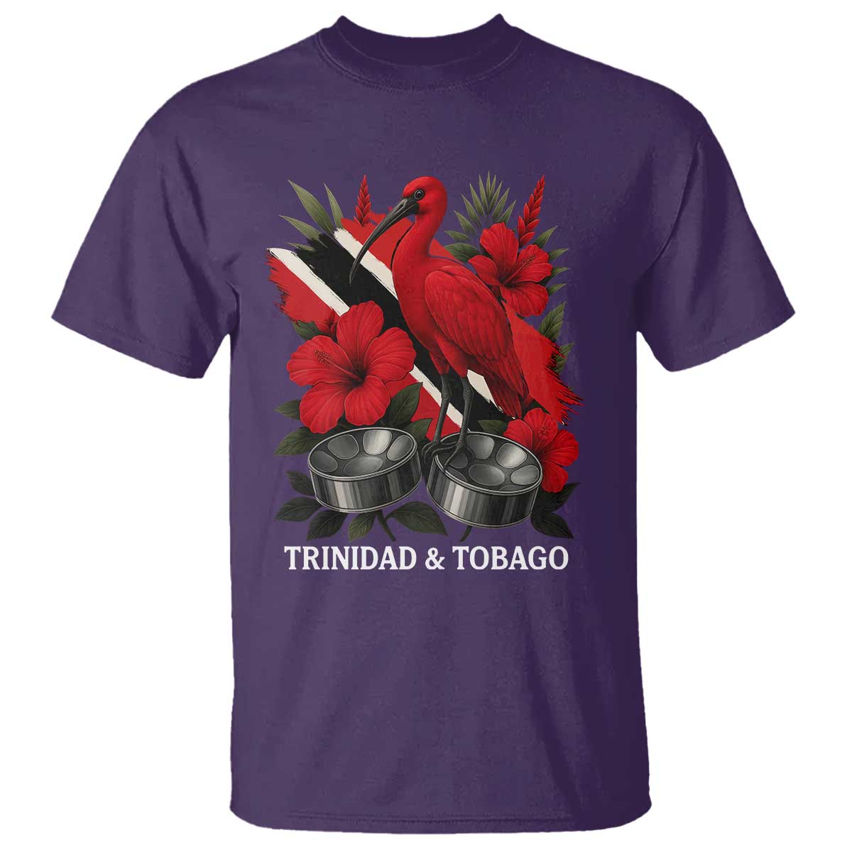 Trinidadian and Tobagonian Pride T Shirt Trinidadian Roots Scarlet Ibis Steelpans - Wonder Print Shop