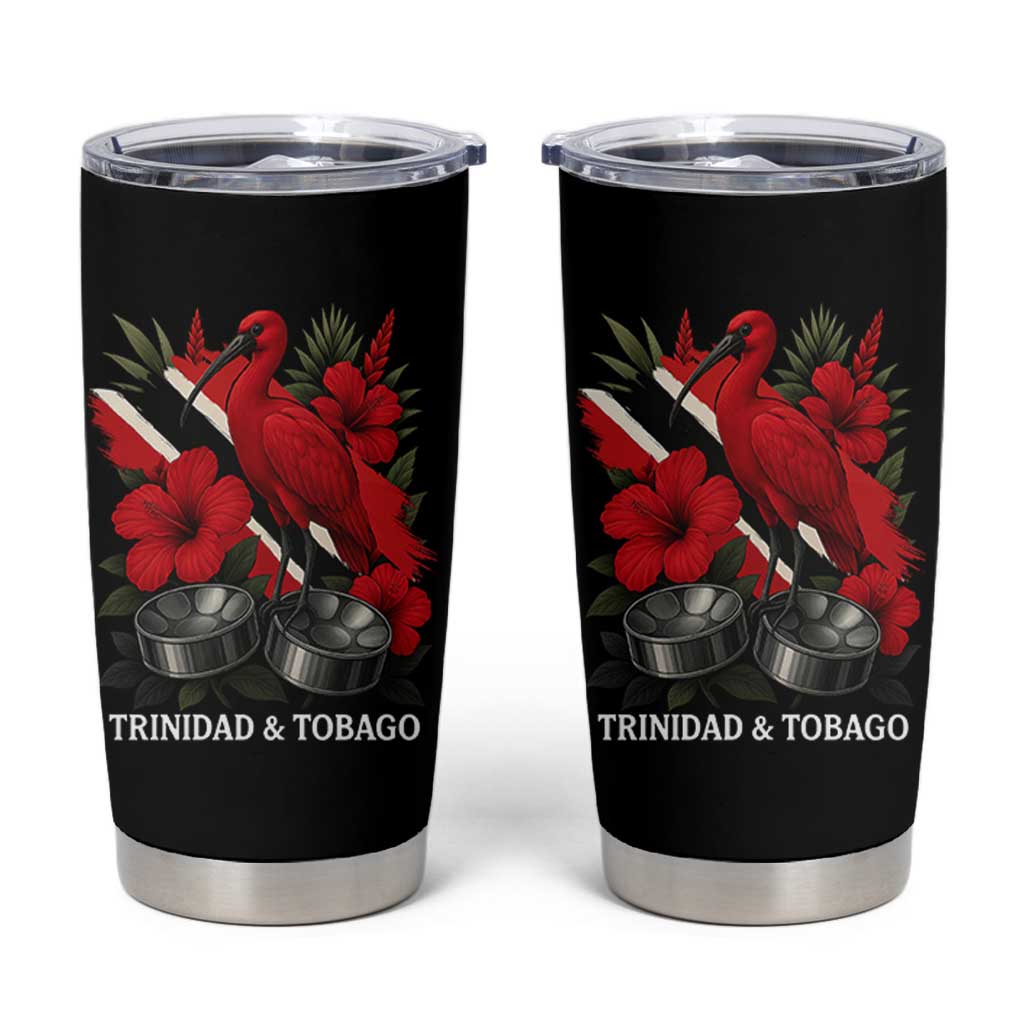 Trinidadian and Tobagonian Pride Tumbler Cup Trinidadian Roots Scarlet Ibis Steelpans - Wonder Print Shop