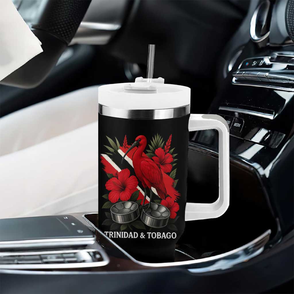 Trinidadian and Tobagonian Pride Tumbler With Handle Trinidadian Roots Scarlet Ibis Steelpans - Wonder Print Shop