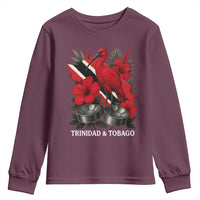 Trinidadian and Tobagonian Pride Youth Sweatshirt Trinidadian Roots Scarlet Ibis Steelpans - Wonder Print Shop