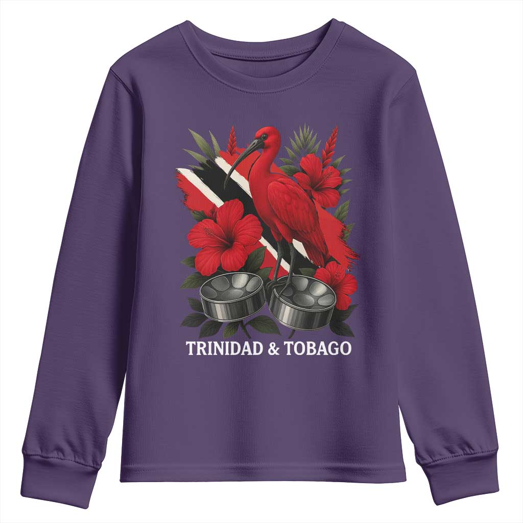 Trinidadian and Tobagonian Pride Youth Sweatshirt Trinidadian Roots Scarlet Ibis Steelpans - Wonder Print Shop