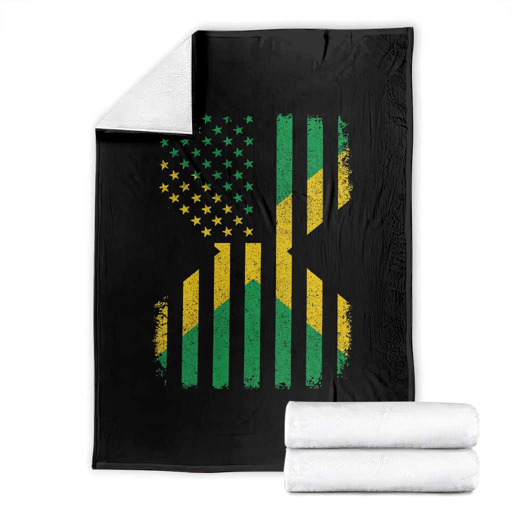 Jamaican American Distressed Patriotic Flag Throw Blanket - Wonder Print Shop