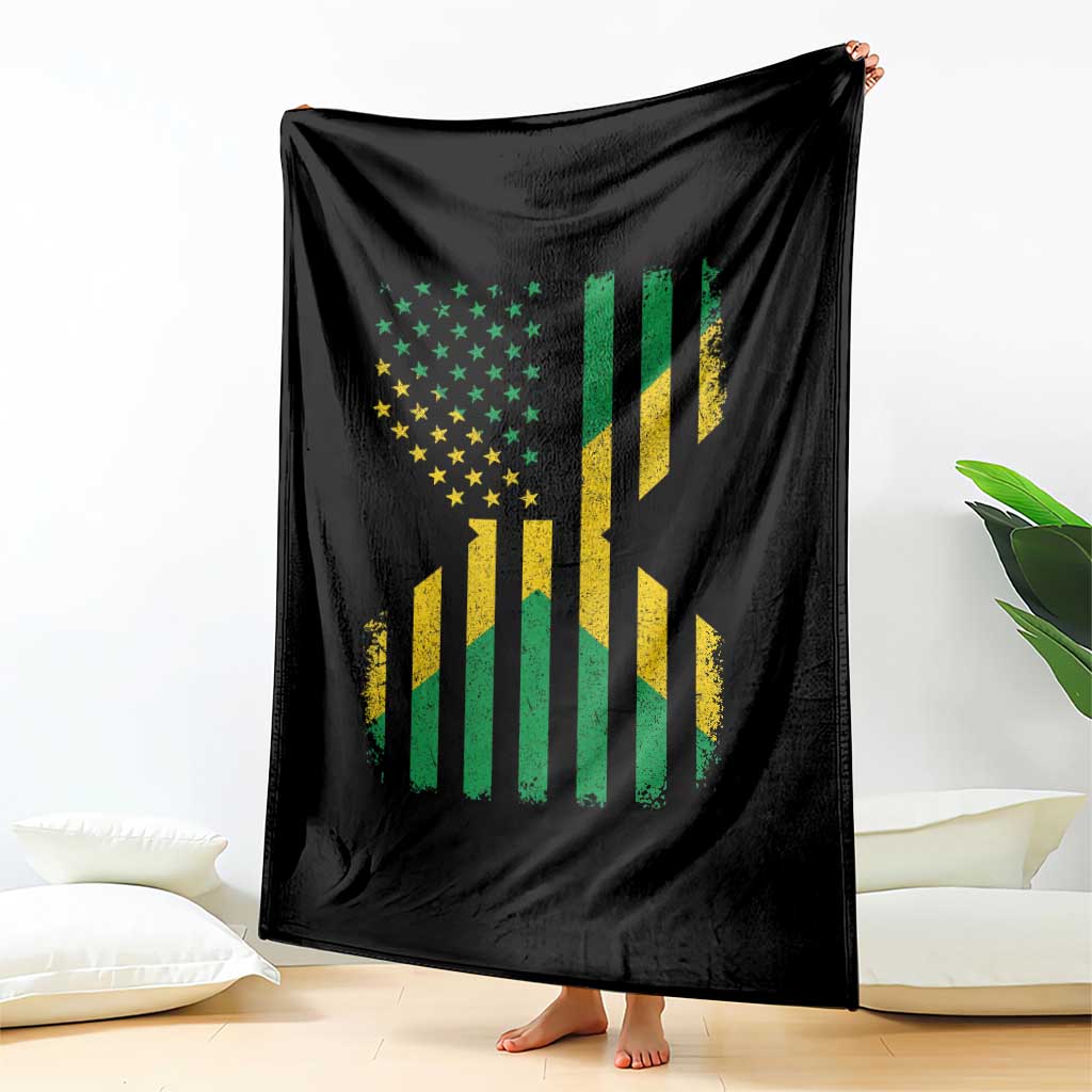 Jamaican American Distressed Patriotic Flag Throw Blanket - Wonder Print Shop