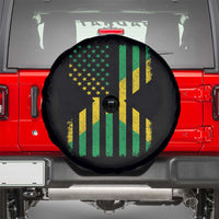 Jamaican American Distressed Patriotic Flag Spare Tire Cover - Wonder Print Shop