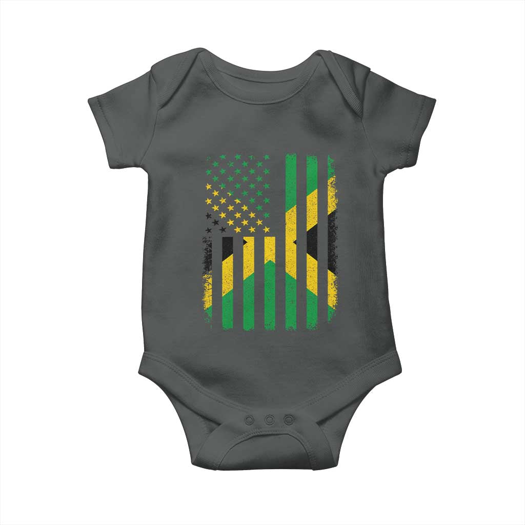 Jamaican American Distressed Patriotic Flag Baby Onesie - Wonder Print Shop