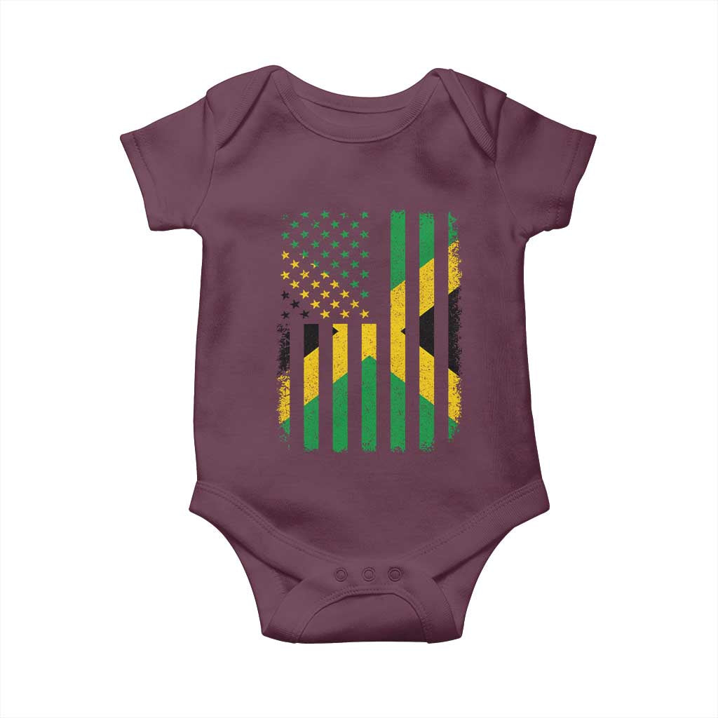 Jamaican American Distressed Patriotic Flag Baby Onesie - Wonder Print Shop