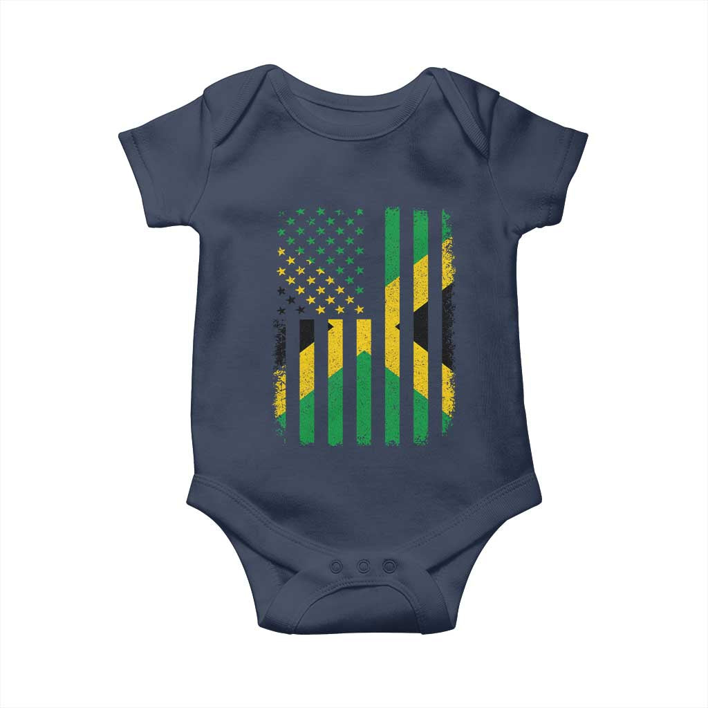 Jamaican American Distressed Patriotic Flag Baby Onesie - Wonder Print Shop