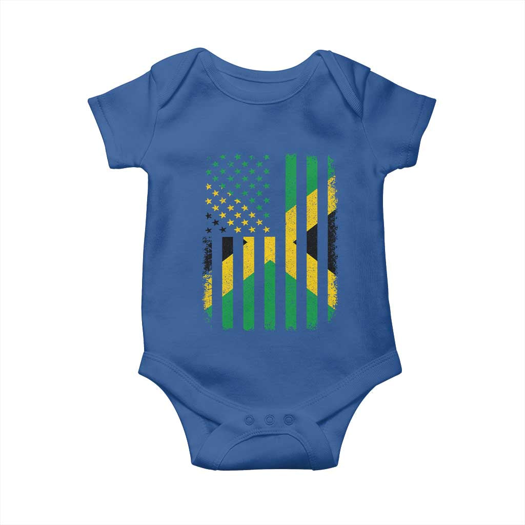 Jamaican American Distressed Patriotic Flag Baby Onesie - Wonder Print Shop