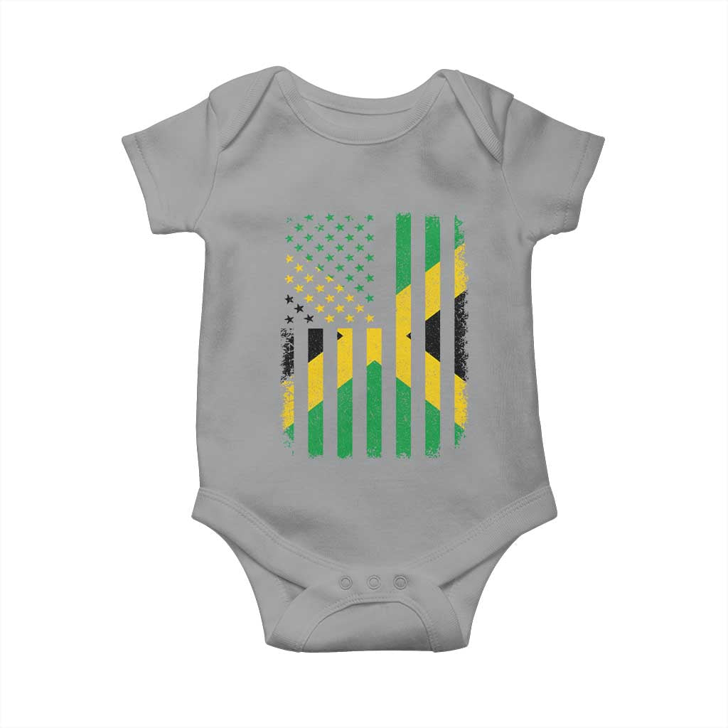 Jamaican American Distressed Patriotic Flag Baby Onesie - Wonder Print Shop