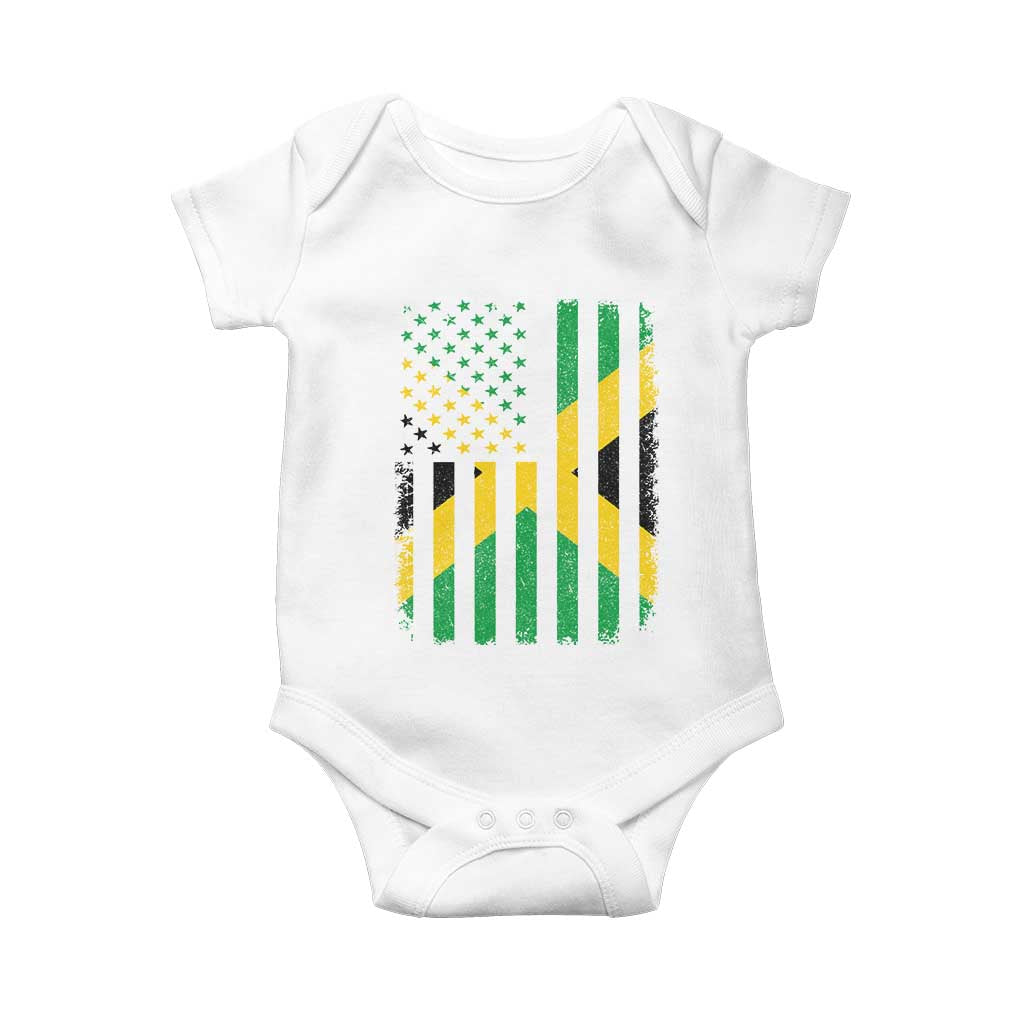 Jamaican American Distressed Patriotic Flag Baby Onesie - Wonder Print Shop