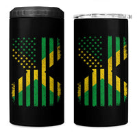 Jamaican American Distressed Patriotic Flag 4 in 1 Can Cooler Tumbler - Wonder Print Shop