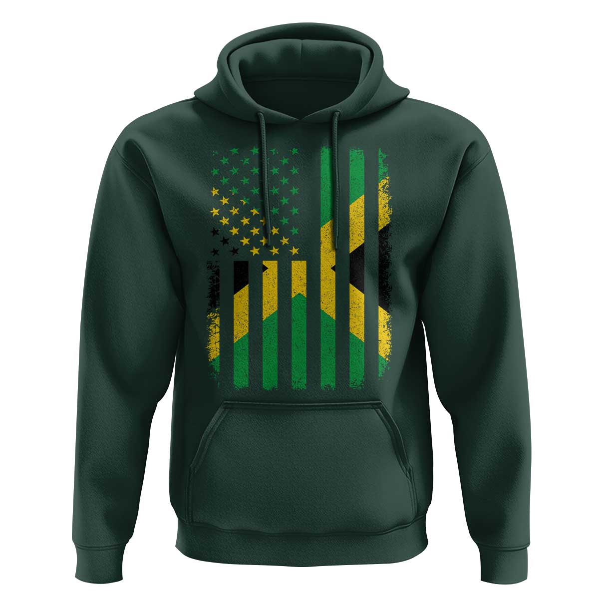 Jamaican American Distressed Patriotic Flag Hoodie - Wonder Print Shop
