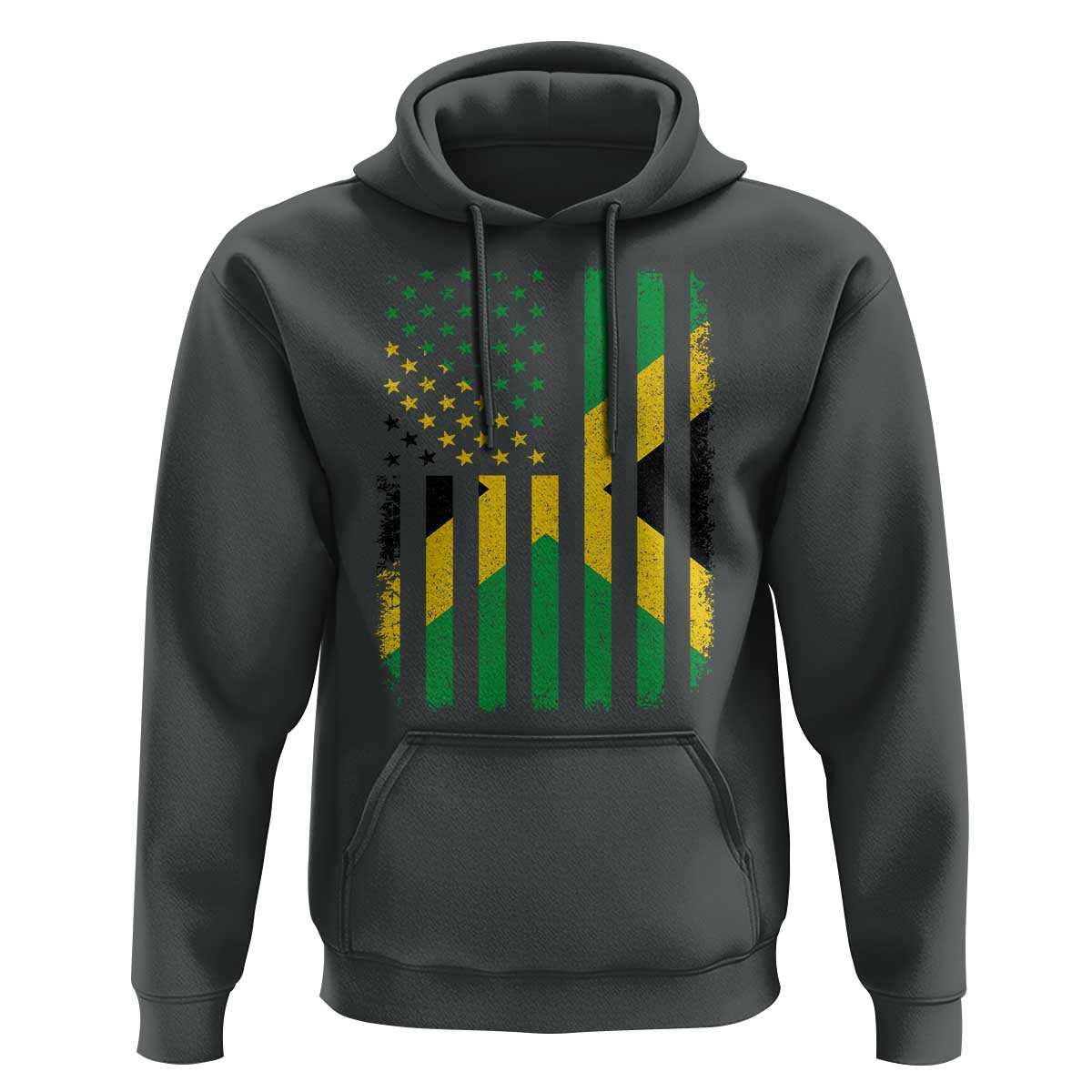 Jamaican American Distressed Patriotic Flag Hoodie - Wonder Print Shop